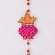 Handmade Wooden Kalash, Swastik, Ganesh Design Wall Hanging - Pink, Red